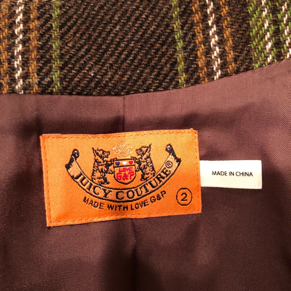 Juicy Couture plaid jacket Sz 2 - Picture 7 of 8